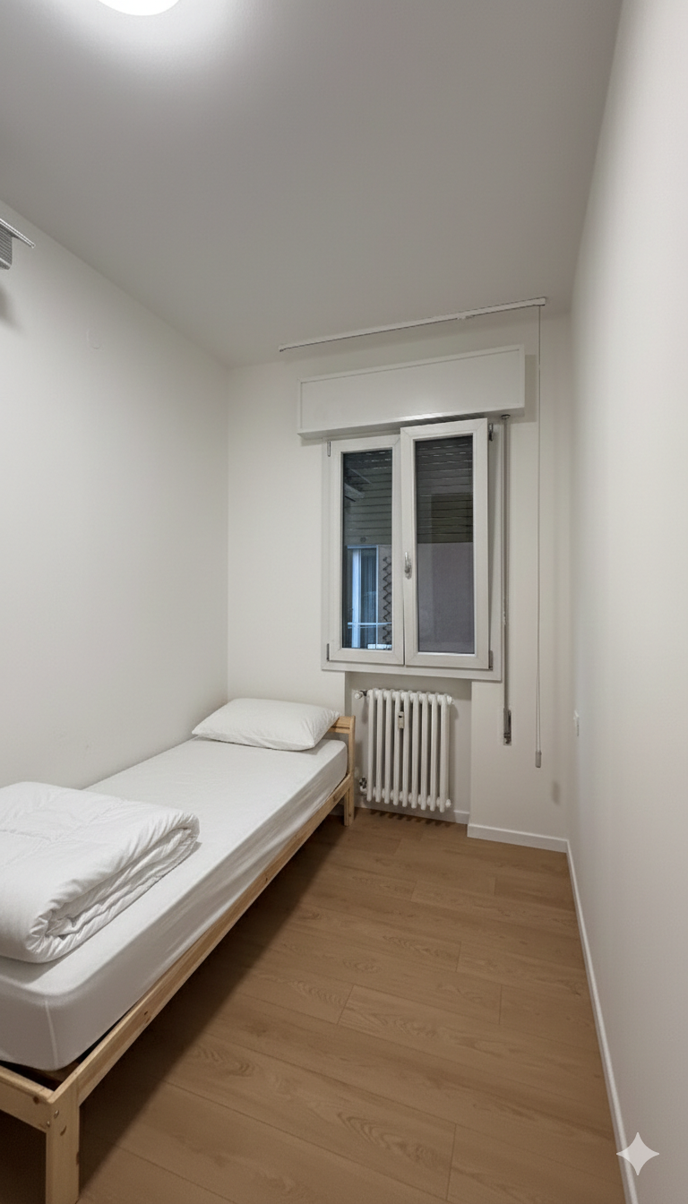 Chambre lumineuse avec lit simple à Padova — 570 EUR/mois | Lupo Rooms