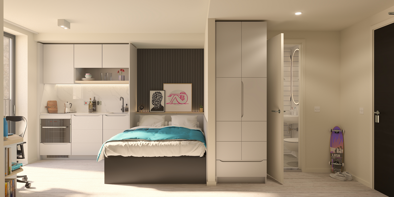 Estudio Lite en residencia de estudiantes en Edinburgh — 1642 £/mes | Lupo Rooms