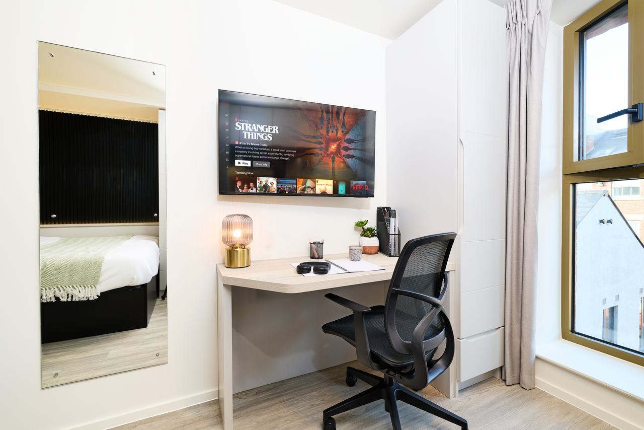 Studio leggero nella residenza studentesca a Newcastle — 1079 £/mese | Lupo Rooms